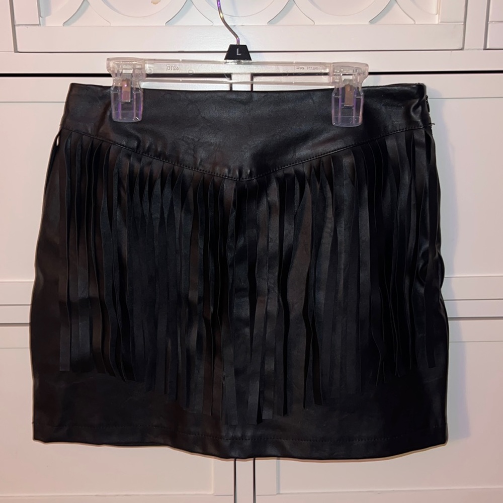 Jack BB Dakota leather frill skirt